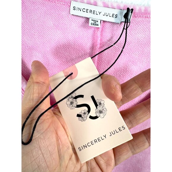 sincerely Jules Lagen Look relaxed lounge jumpsuit light pink 90s sz L - Picture 4 of 8